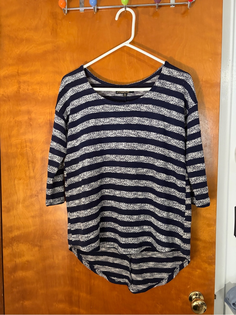 Absolutely Famous Navy and White Striped Scoop Neck Tunic